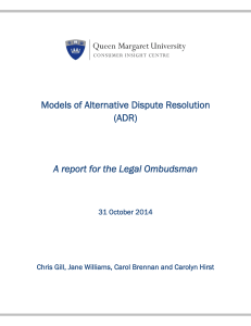 Models of Alternative Dispute Resolution (ADR)