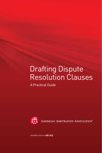 Drafting Dispute Resolution Clauses