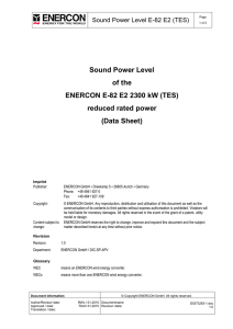 Sound Power Level of the ENERCON E