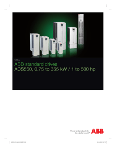 ABB standard drives ACS550, 0.75 to 355 kW / 1 to 500 hp