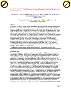 FIELD TEST ON CONVERSION OF NATURAL WATERSHED INTO