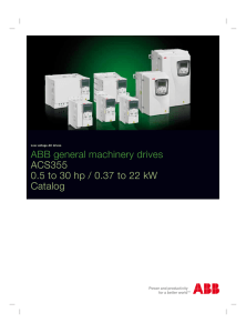 ABB general machinery drives ACS355 0.5 to 30 hp / 0.37 to 22 kW