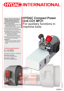 CO1 MF21 HYDAC Compact Power UnitFor auxiliary functions in