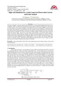 Mppt and Simulation for a Grid-Connected Photovoltaic System and