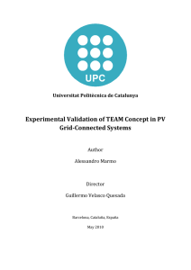 Experimental Validation of TEAM Concept in PV Grid