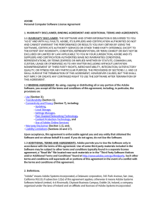 ADOBE Personal Computer Software License