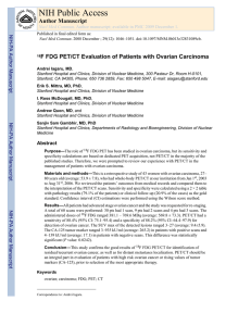 18F FDG PET/CT Evaluation of Patients with Ovarian Carcinoma