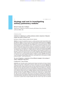 Strategy and cost in investigating solitary pulmonary nodules