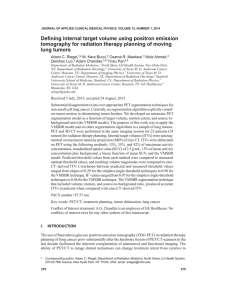 Defining internal target volume using positron emission