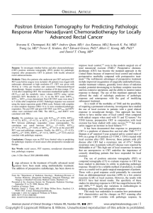 Positron Emission Tomography for Predicting Pathologic Response