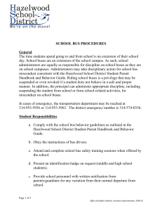 School Bus Procedures - Hazelwood School District