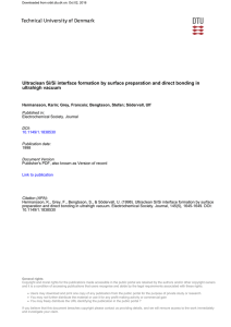 Ultraclean Si/Si interface formation by surface