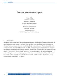Si NMR Some Practical Aspects - Pascal-Man