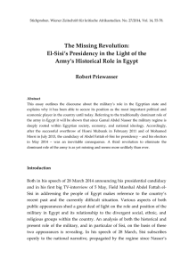 The Missing Revolution: El-Sisi`s Presidency in the