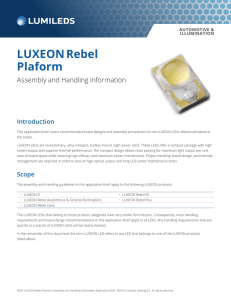 LUXEON Rebel platform Assembly and Handling