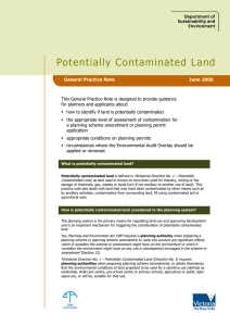 Potentially Contaminated Land - Department of Transport, Planning