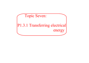 Topic Seven: P1.3.1 Transferring electrical energy