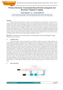 Wireless Electricity Transmission Based On Electromagnetic