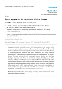 Power Approaches for Implantable Medical Devices