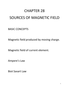 CHAPTER 28 SOURCES OF MAGNETIC FIELD