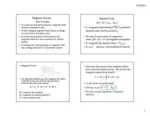 Magnetic Circuits Ampere`s Law