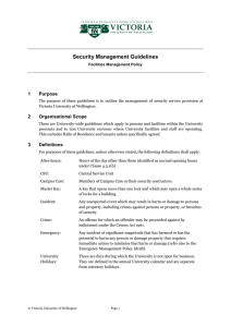 Security Management Guidelines - Victoria University of Wellington