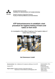 ATP bioluminescence to establish a test procedure for