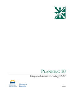 Planning 10 - Province of British Columbia
