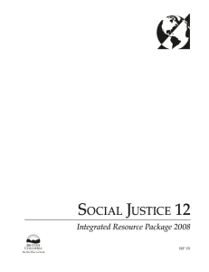 Social Justice 12 Integrated Resource Package 2008 Ministry