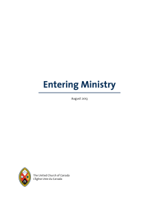 Entering Ministry (August 2013)