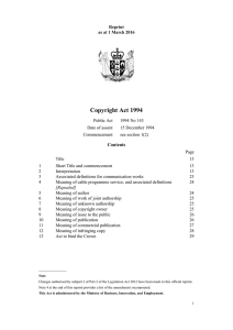 Copyright Act 1994 - New Zealand Legislation