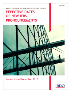 Effective Dates of New IFRS Pronouncements