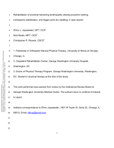 Rehabilitation of Proximal Hamstring Tendinopathy