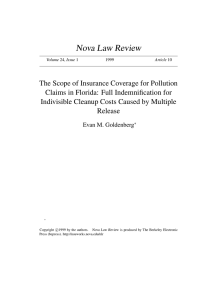 The Scope of Insurance Coverage for Pollution Claims