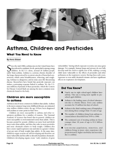 Asthma, Children and Pesticides