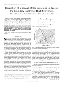 Derivation of a Second-Order Switching Surface in the