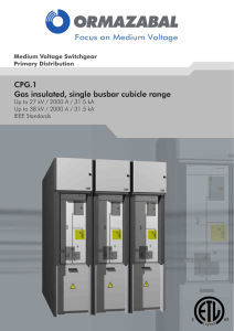 CPG.1 Gas insulated, single busbar cubicle range