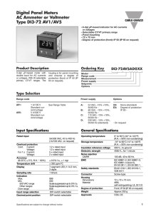 Digital Panel Meters AC Ammeter or Voltmeter Type