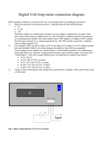 Digital Volt/Amp meter connection diagram