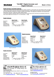 &ldquo;GLOBE&rdquo; Digital Ammeter and Digital Voltmeter