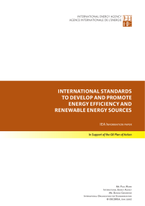 International Standards to Develop and Promote Energy Efficiency