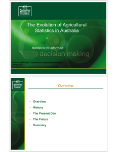 The Evolution of Agricultural St ti ti i A t li Statistics in Australia