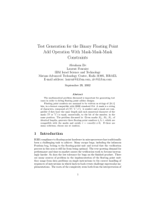 Test Generation for the Binary Floating Point Add