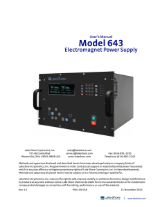 Model 643 - Lake Shore Cryotronics, Inc.