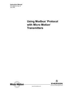 Using Modbus® Protocol with Micro Motion® Transmitters