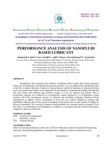 performance analysis of nanofluid based lubricant