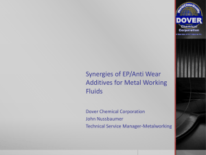 Synergies of EP/Anti Wear Additives for Metalworking Fluids