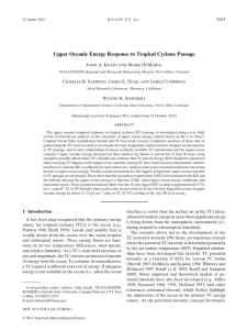 Upper Oceanic Energy Response to Tropical Cyclone Passage