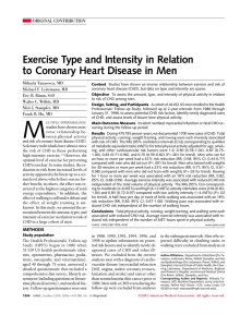 Exercise Type and Intensity in Relation to Coronary Heart Disease