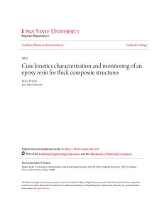 Cure kinetics characterization and monitoring of an epoxy resin for